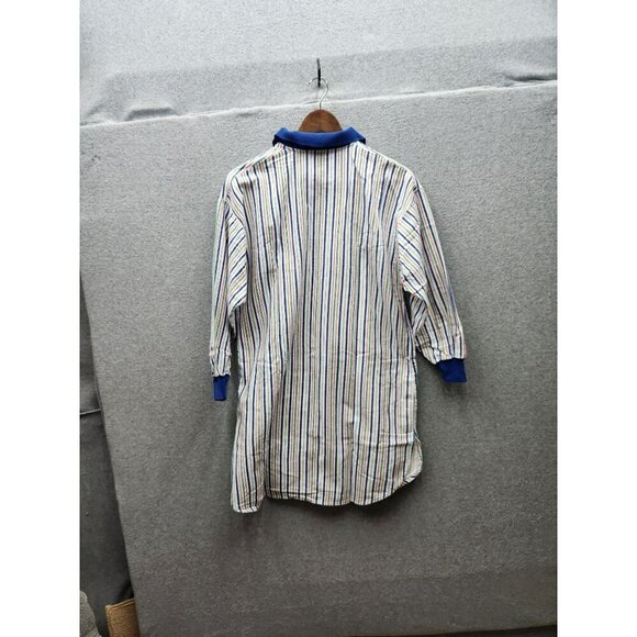Vintage J. Christopher Striped Tunic night shirt With Collar & Embroidered Patch - Picture 5 of 5